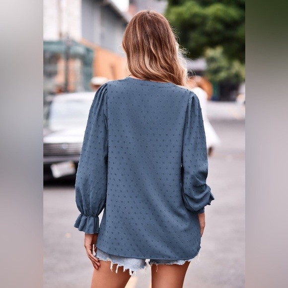 Fashion Forward Swiss Dot V Neck Blouse Pattern - Picture 2 of 4